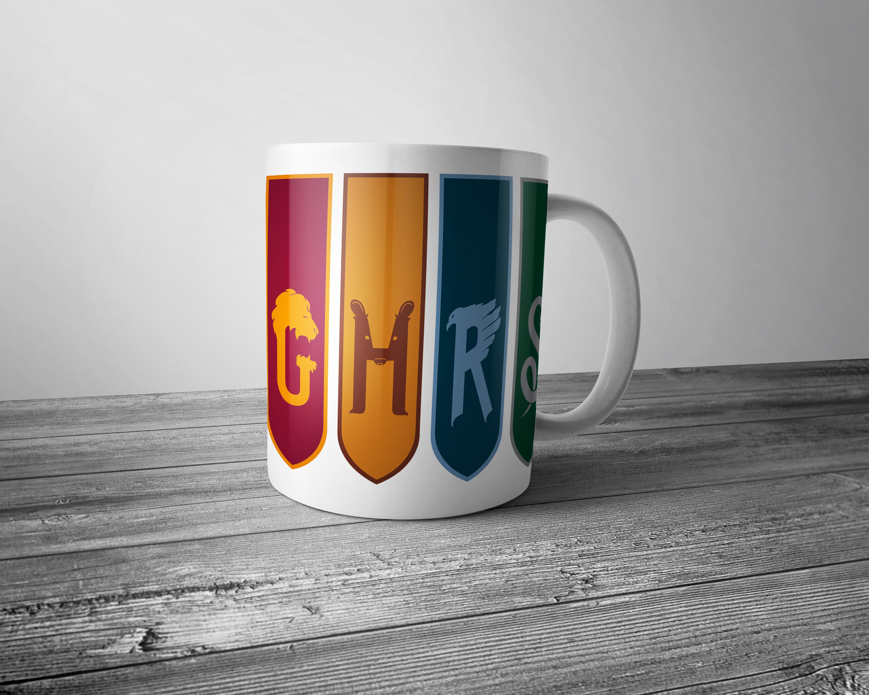 Taza banderines de las 4 casas de HarryPotter