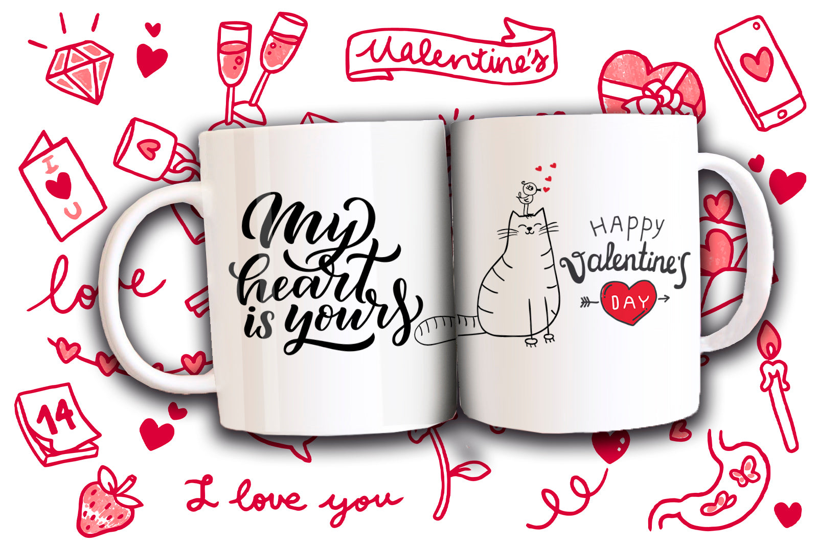 Taza San Valentín con Gatitos Adorables 4