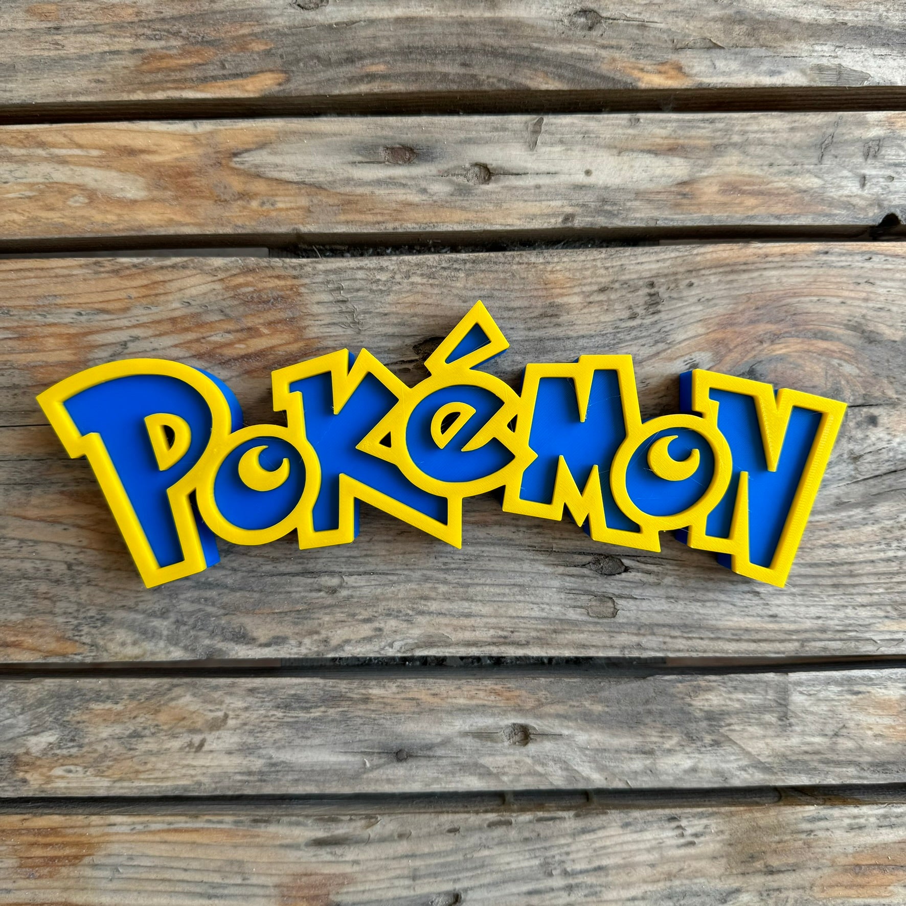 Cartel 3D Pokémon borde amarillo Original / Personalizado