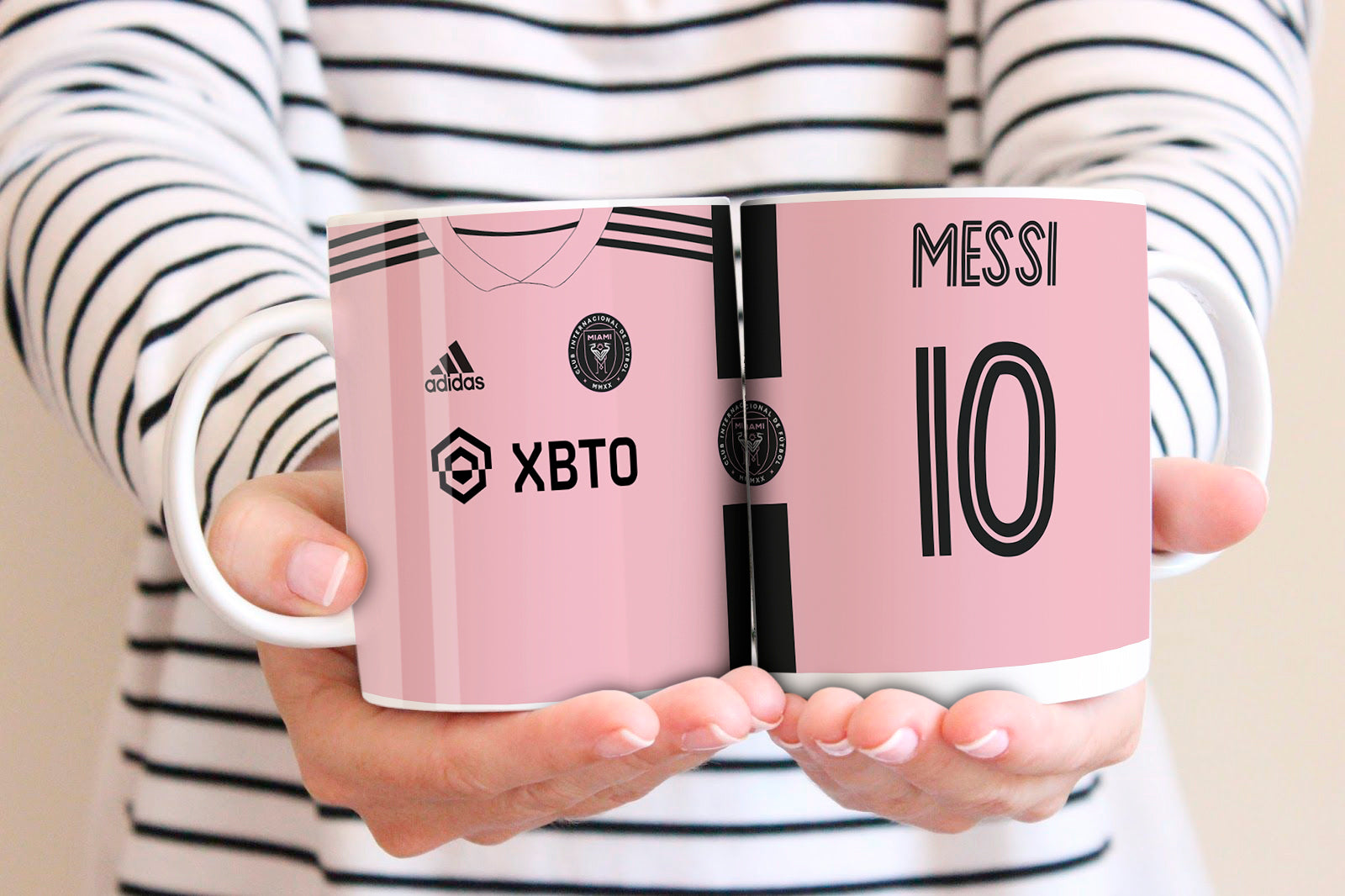 Taza Messi camiseta rosa